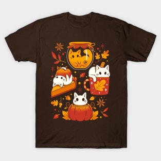 Pumpkin Party Kittens - Fall Cats T-Shirt